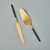 Black & Gold Cake Lift & Knife Set