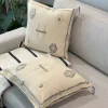 Cactus Silk Pillow - Beige and Black