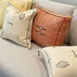 Cactus Silk Pillow - Brown