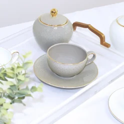 Camille Bone China Dinnerware Set - French Gray