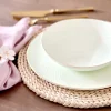 Camille Bone China Dinnerware Set - White/Pistachio