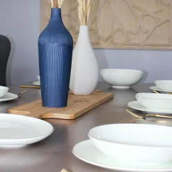 Camille Bone China Dinnerware Set - White/Pistachio