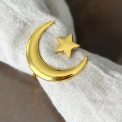 Crescent Moon and Star Napkin Rings