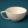 Crosshatch Stoneware Latte Mug