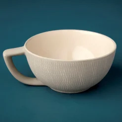 Crosshatch Stoneware Latte Mug