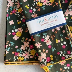 Dancing Flowers Cloth Napkins, set of four