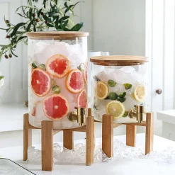 Glass Drink Dispenser with Stand