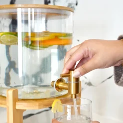 Glass Drink Dispenser with Stand