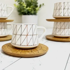 Gold Geo Coffee Cups - Set of 6