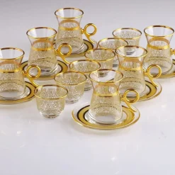 Gold Ilayda Tea and Coffee Set