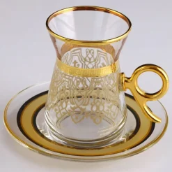 Gold Ilayda Tea and Coffee Set