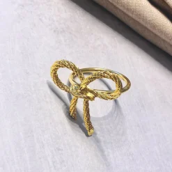 Gold Plated Bow Napkin Ring