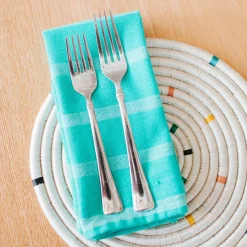 Handwoven Cotton Napkin Set — Turqoise (Set of 4)