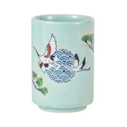 Japanese Crane Yunomi Style Tea Cup