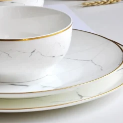 Marble and Gold Rim Bowl