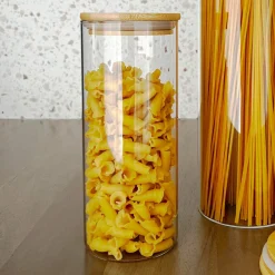 Medium Bamboo and Glass Storage Canister