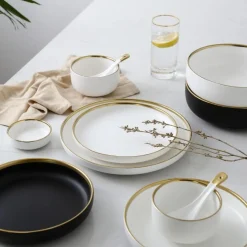 Metallic Rim Dinnerware Set