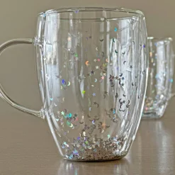 Moon and Star Double Wall Coffee Mugs