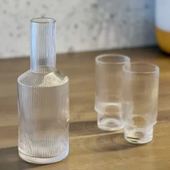 Ribbed Carafe and Cups Set