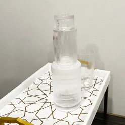 Ribbed Carafe and Cups Set
