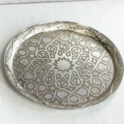 Silver Geometric Serving Tray