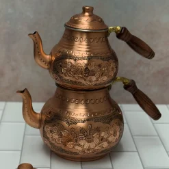 Turkish Copper Double Teapot