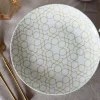 White and Gold Mosaic Appetizer Plates - Set of 4